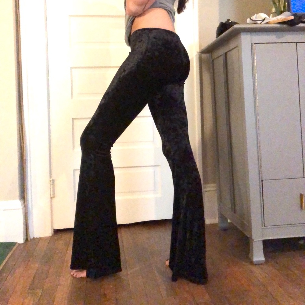 Tall inseam velvet flare pants